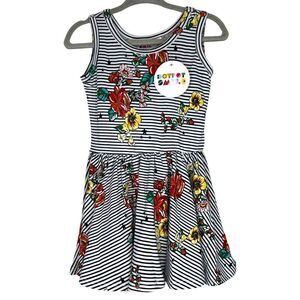 NEW Dot Dot Smile Stripes Floral Tank Dress 12-24 Months